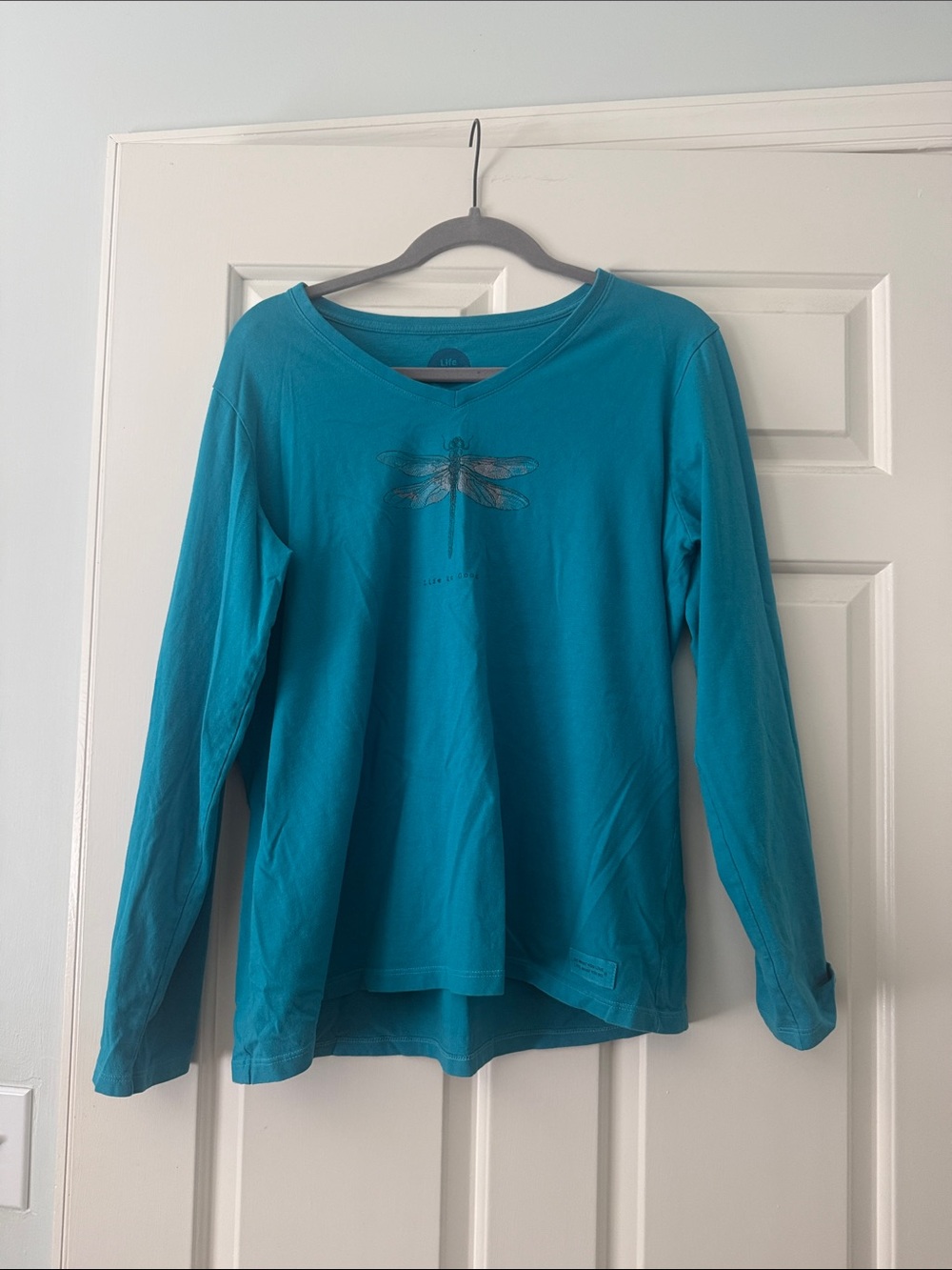 Life Is Good Teal Dragonfly Long-Sleeve Tee